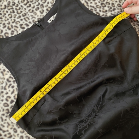 Y2K Forever 21 Little Black Dress, Floral Jacquard Cocktail Mini Dress, Size M - Picture 7 of 14